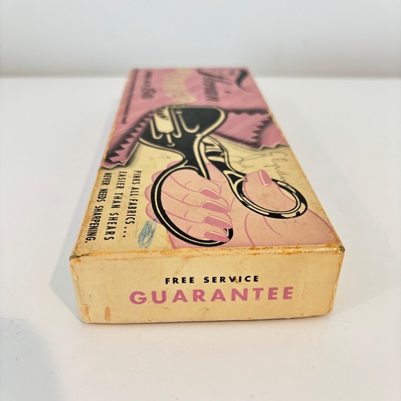 THE FLORIAN PINKER vintage 1950's pinking shears precision made NEW in box craft - Picture 7 of 13
